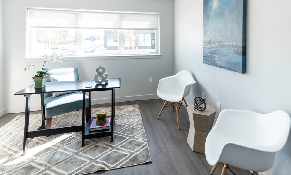 A living room in a VIDA townome